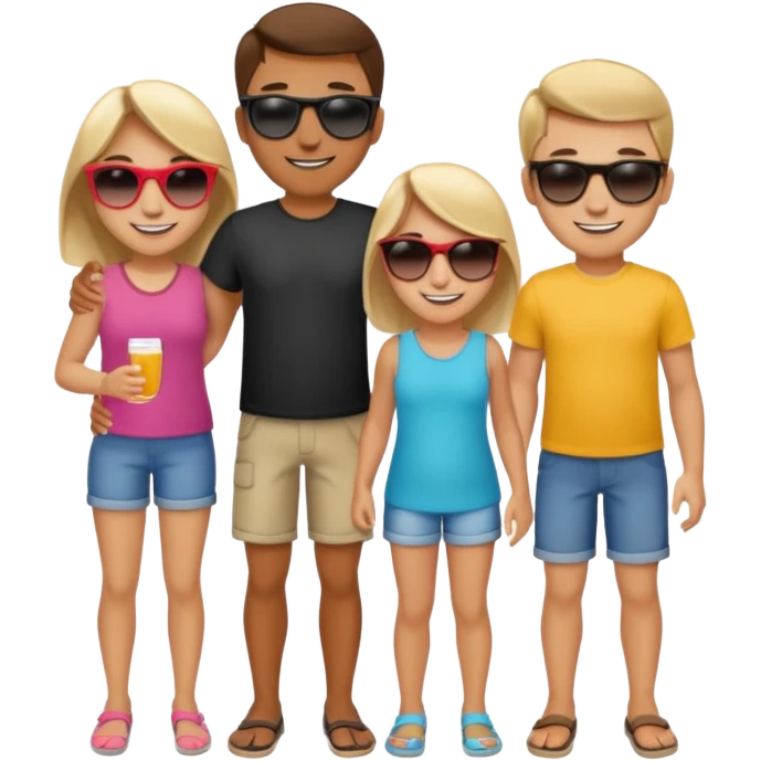  group of young family members chilling  emoji