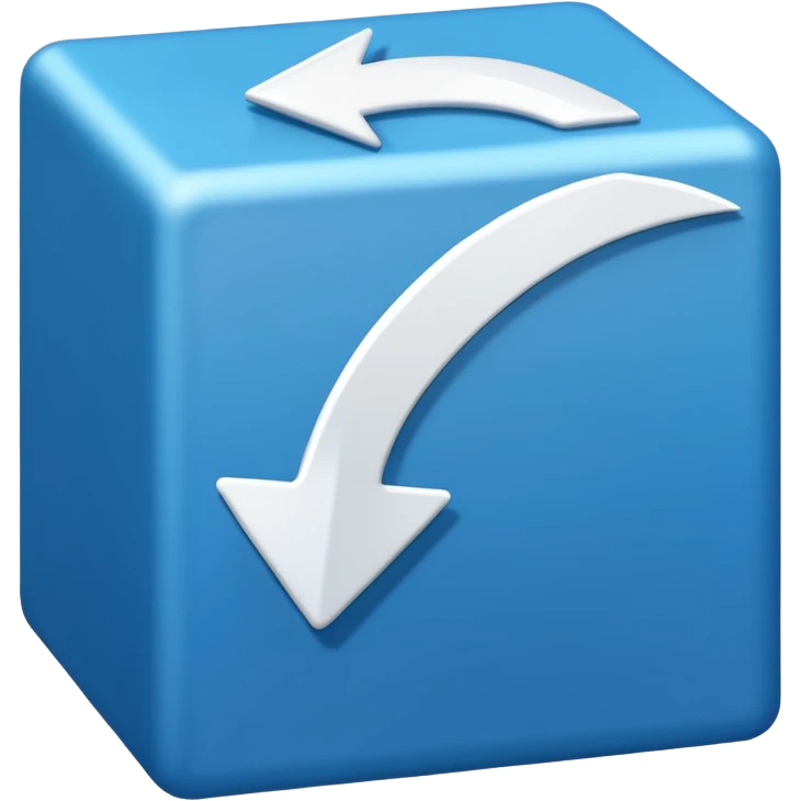 create an emoji with a tilted blue box with a white arrow in it make sure its kinda small 2d emoji