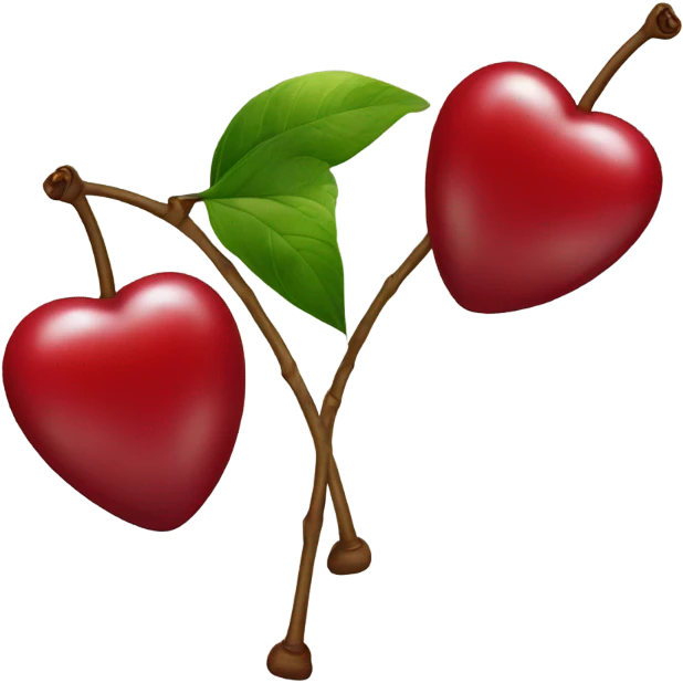 2 cherries shaped like hearts on a stem emoji