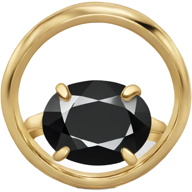 gold ring with black oval diamond emoji