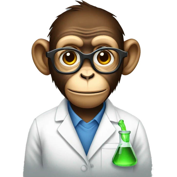 A scientific monkey emoji