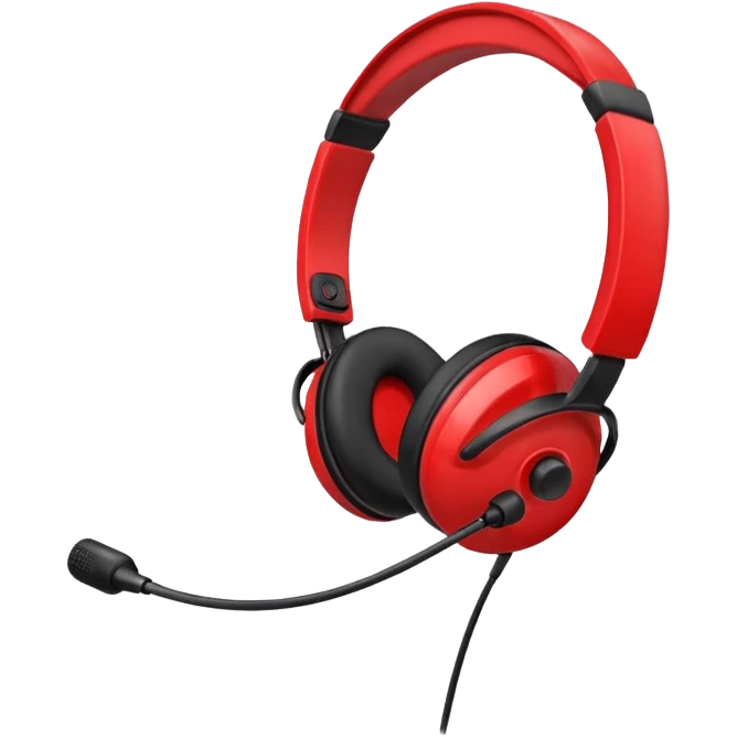 Red headset microphone  emoji