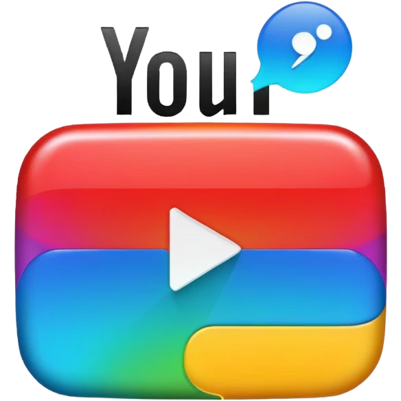 YouTube logo, colorful and vibrant emoji