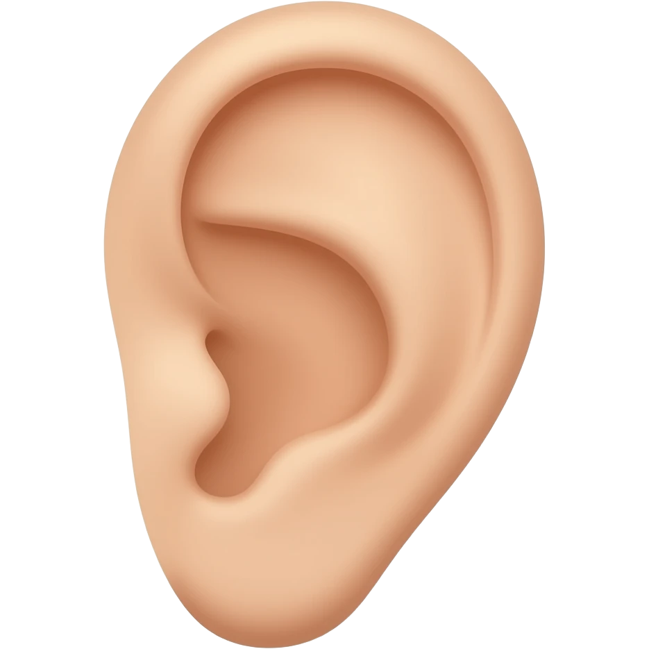 One little ear in cartoon. emoji