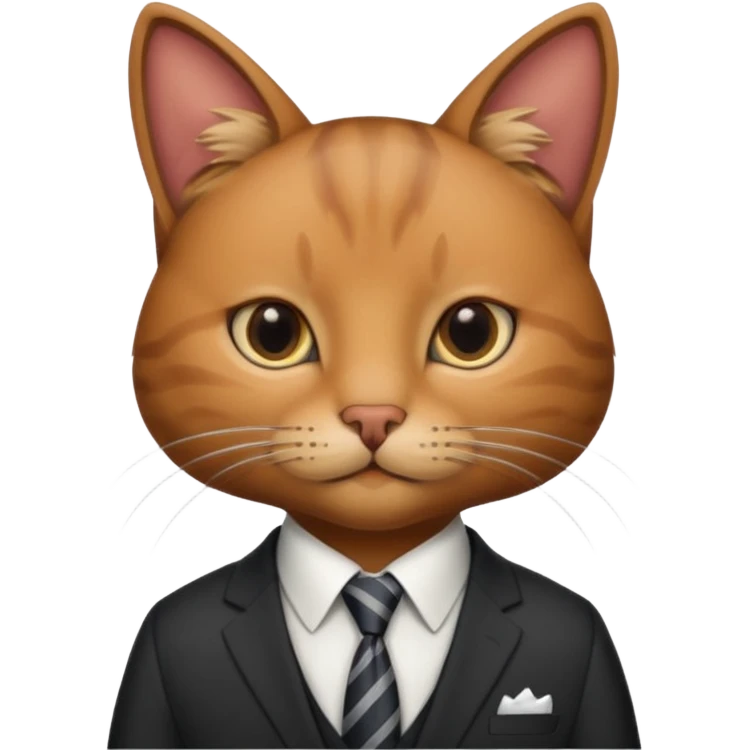 Neko with suit and tie brown cat emoji