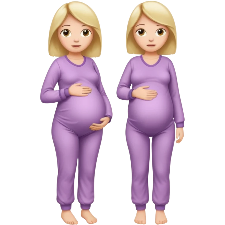 беременная девушка в полный рост в пижаме emoji