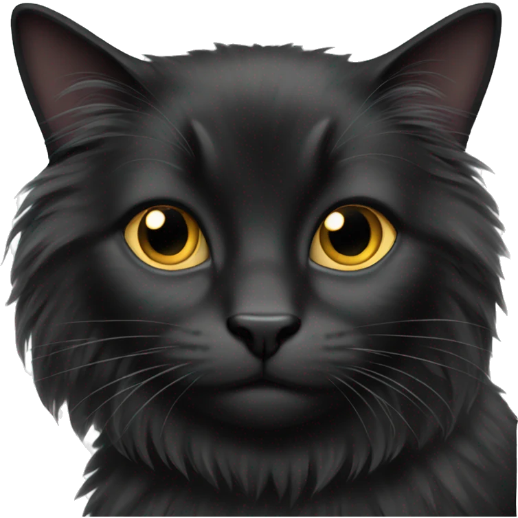 Black Longhaired cat emoji