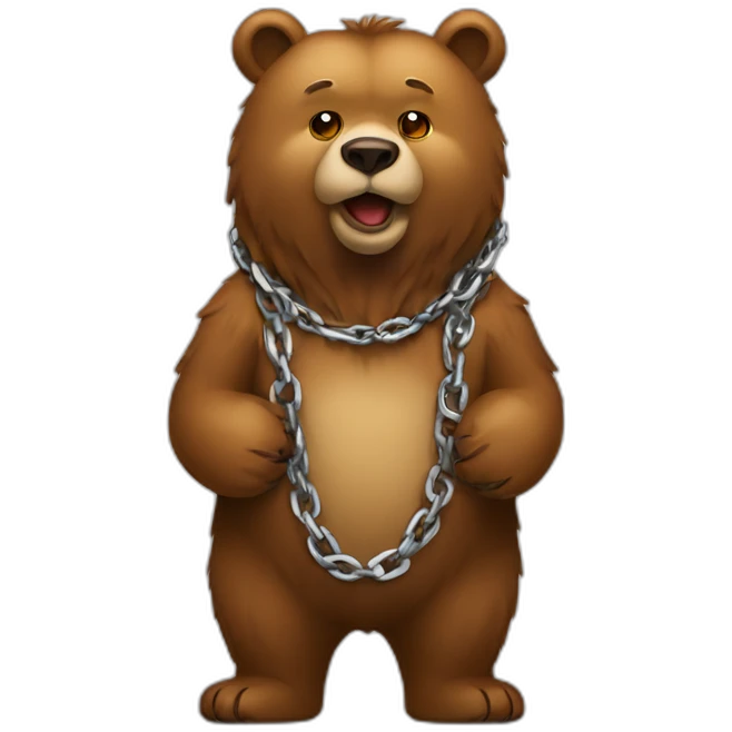 Bear wearing a chain emoji