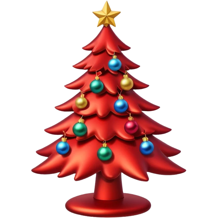 Red christmas tree,  detailed ornament  emoji