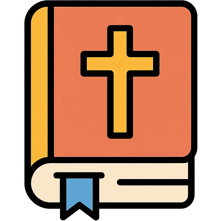 bible with a bookmark, color outlined icon emoji