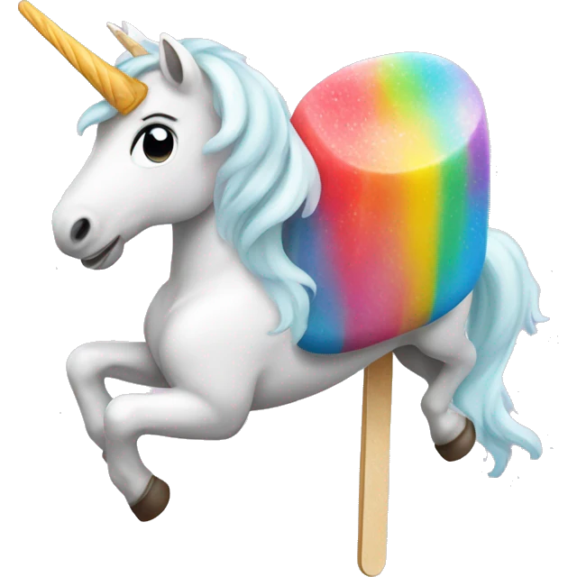 Popsicle riding unicorn emoji