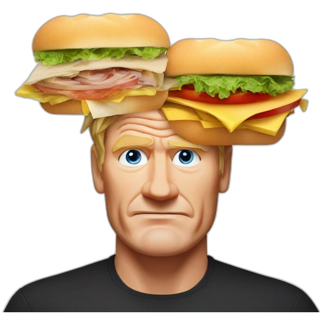 gordon ramsey's head between two sandwiches emoji