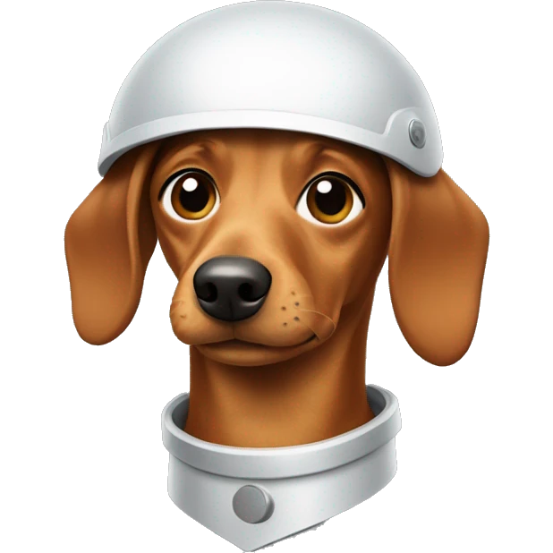 Weenie dog wearing a helmet emoji