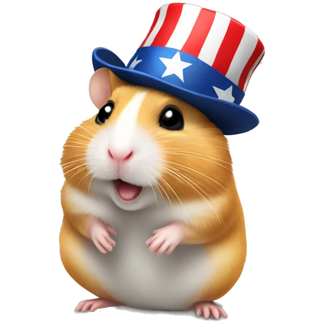 hamster with american hat emoji