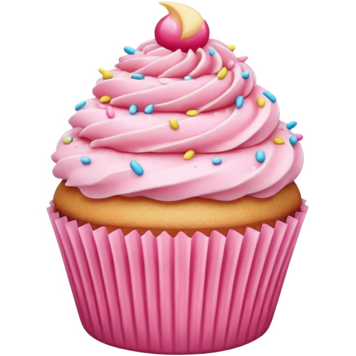Cupcake with pink icing emoji