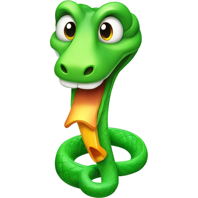 Green snake with party horn emoji