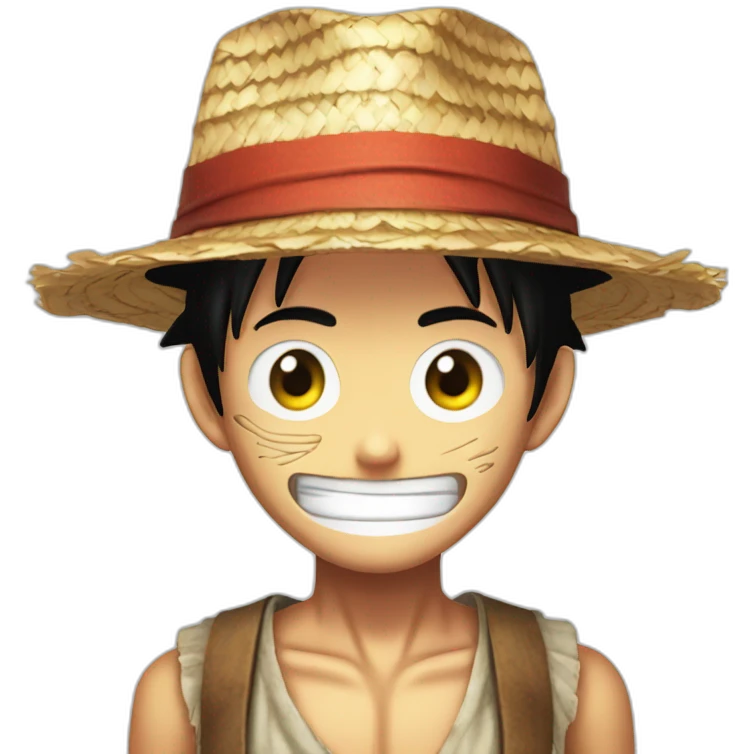 straw-hat luffy with his scar under his left eye emoji
