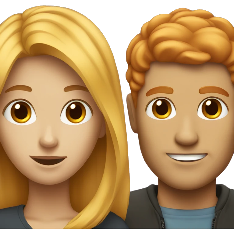 blonde woman and redhead guy emoji