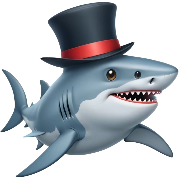 shark with tophat emoji