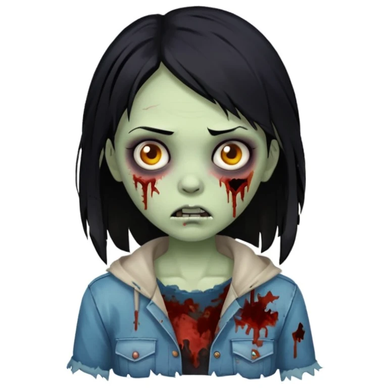 Zombie girl but black  emoji