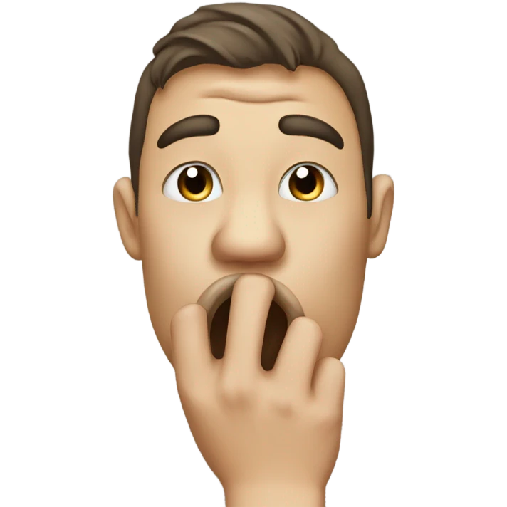 hand over mouth about to puke emoji