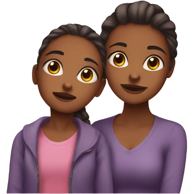 Cute animal mom and daughter  emoji