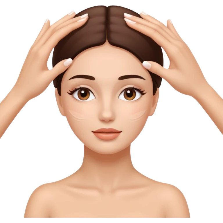 One set of Hands on another woman’s  face during facial treatment  emoji