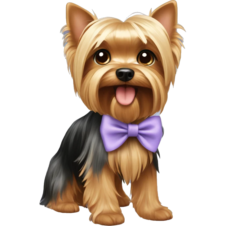 Yorkshire terrier with bow emoji