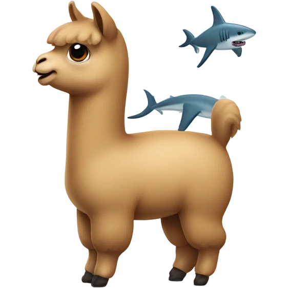 Alpaca with a shark fin  emoji