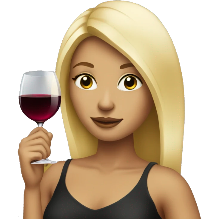 blonde girl with wine  emoji