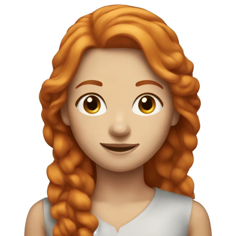 Long ginger haired beautiful woman emoji