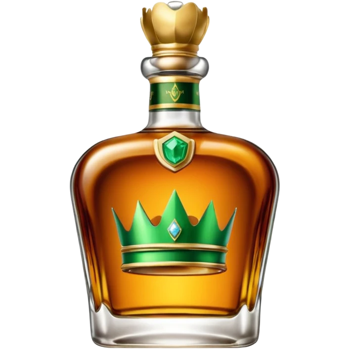 green label Crown Whiskey bottle, detailed, with a glass shine effect emoji