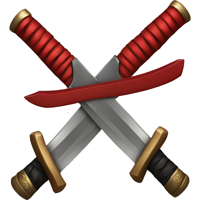 Crossed Red Katanas emoji