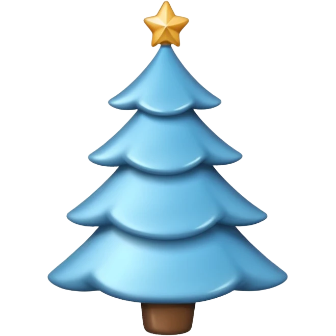 light blue Christmas tree ornament emoji