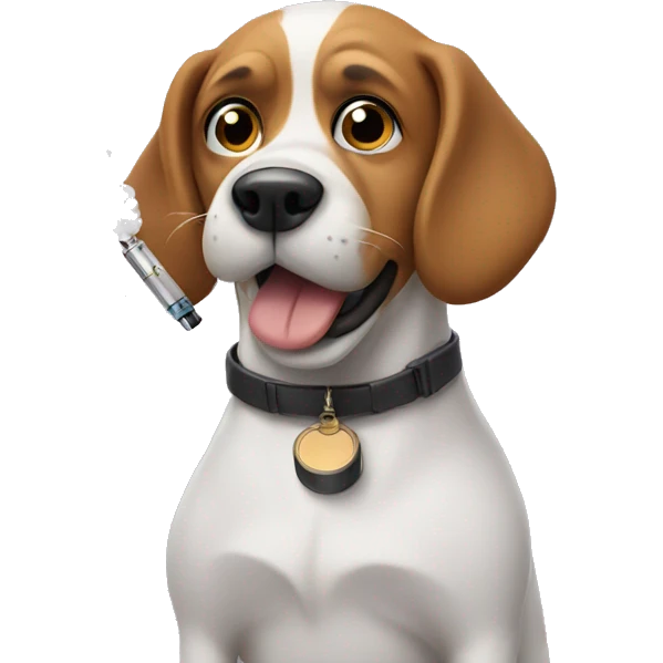 Dog with vape emoji