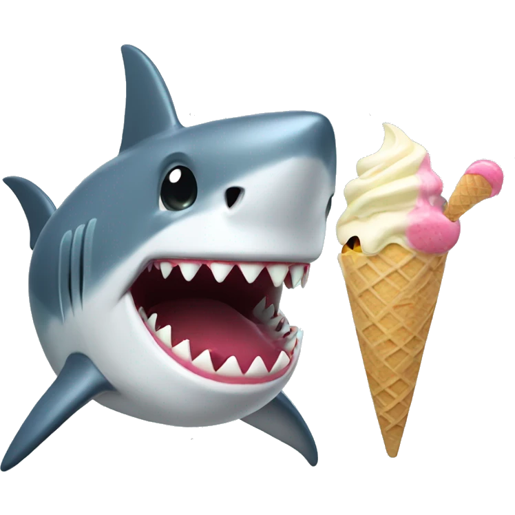 Shark eating ice cream  emoji