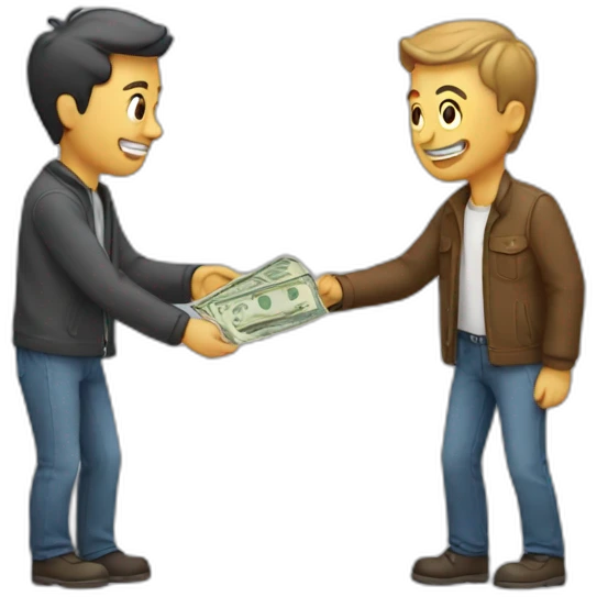 man giving money to friend emoji