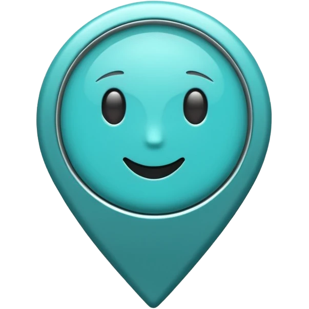 turquoise location pin emoji, simple, clean, no text emoji