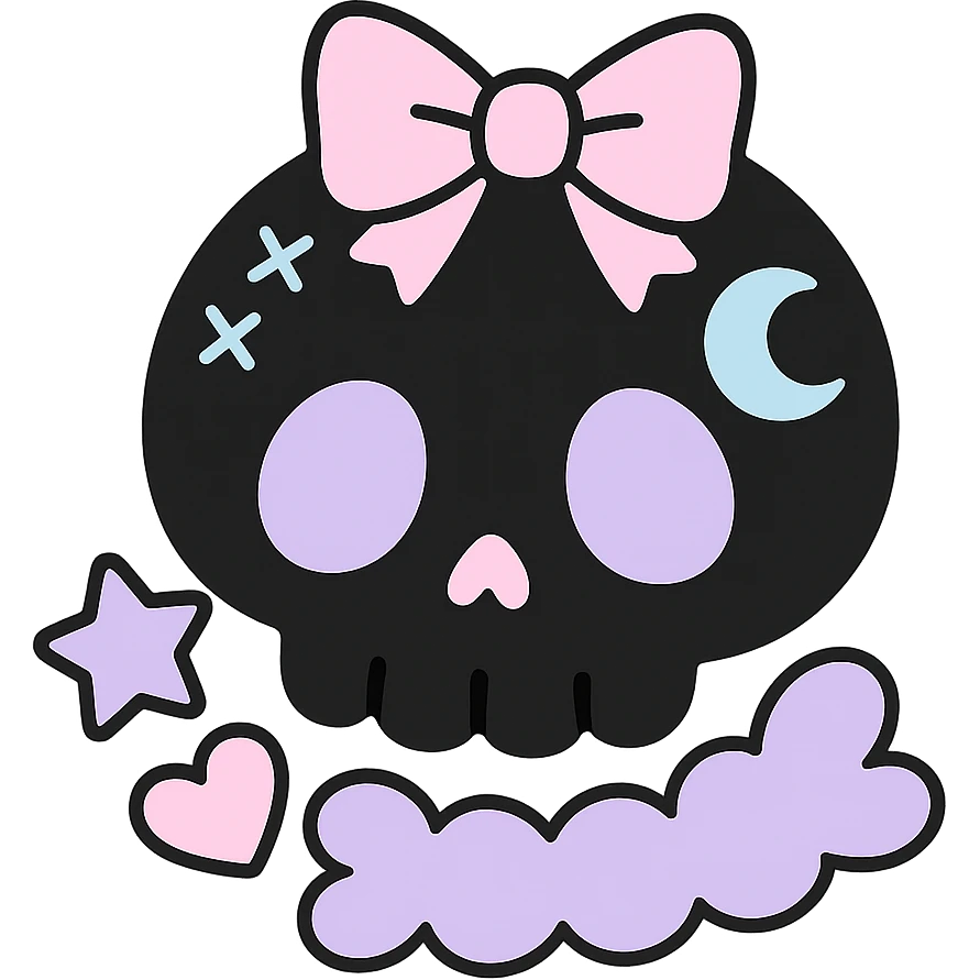 pastel goth black object remove background emoji