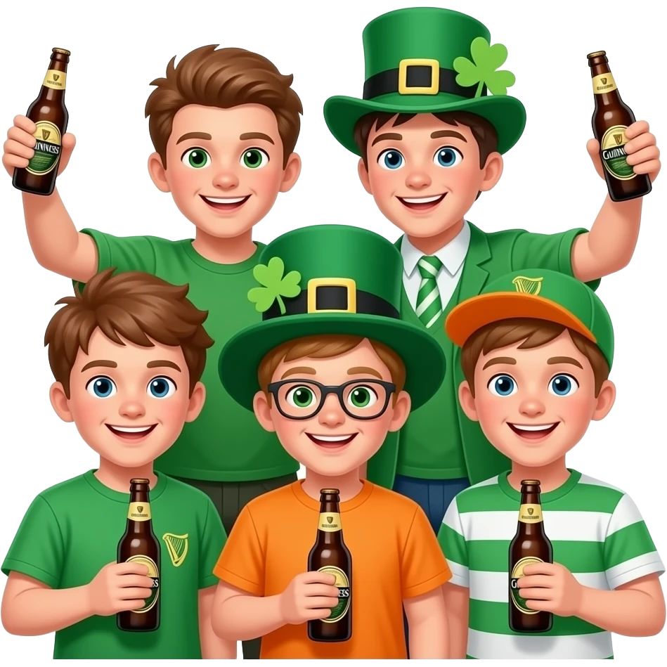 Guinness and 5 irish boys st Patrick's day in florida emoji
