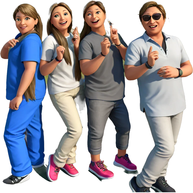 girls and boys outdoors fun emoji