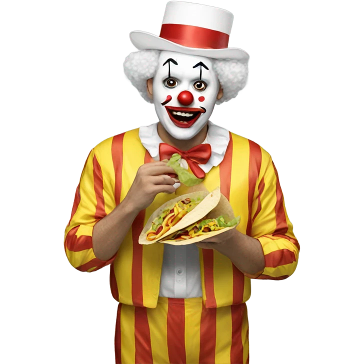 clown eating tacos emoji