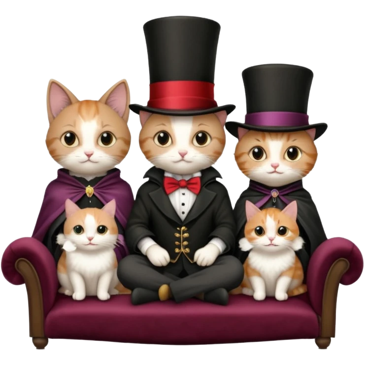 magician couple and their pet cat emoji