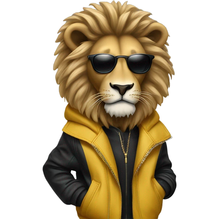 Cool lion with balenciaga clothes emoji