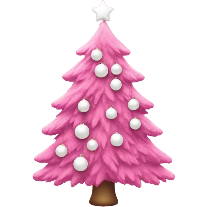pink christmas tree with white baubles  emoji