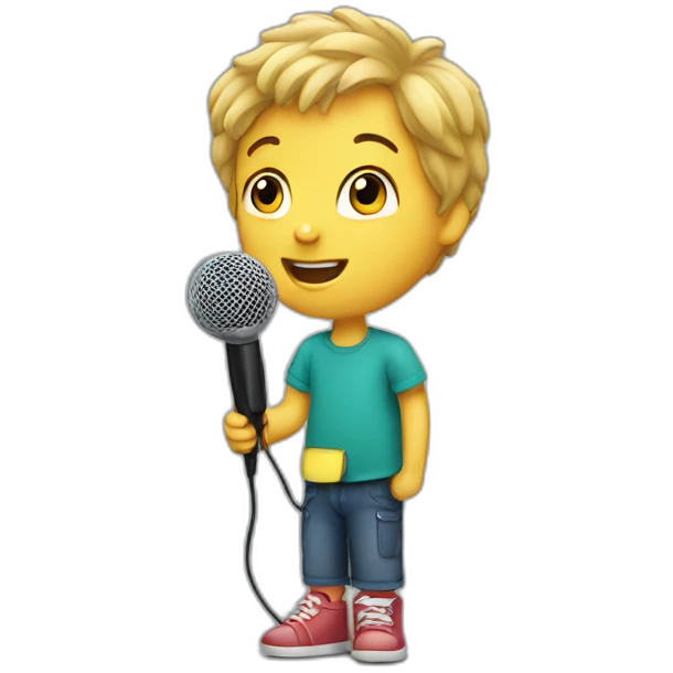 children with microphones emoji