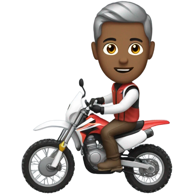 White male on a beta dirt bike  emoji