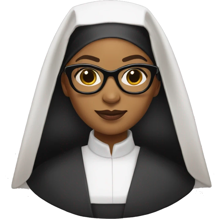 Medium skin tone nun with spike Lee glasses of the beyhive  emoji