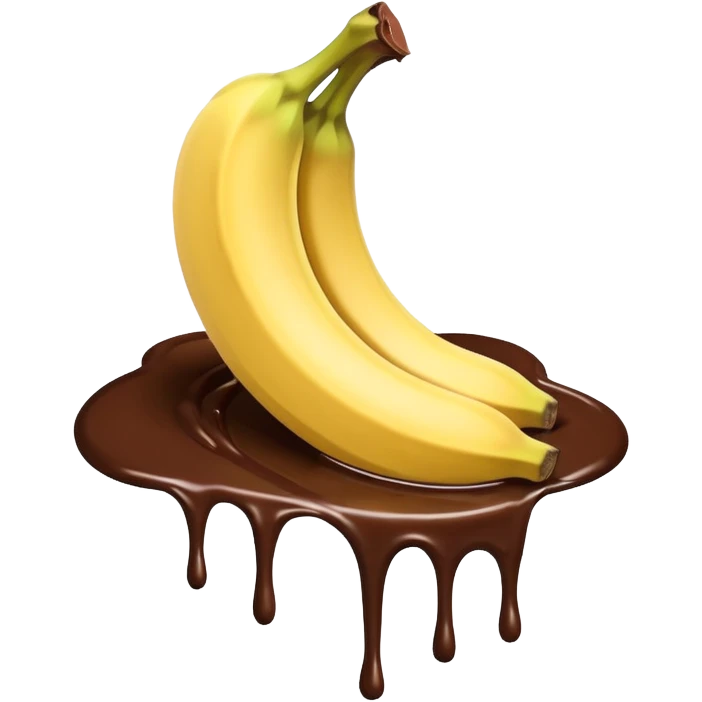 Banana in melted chocolate emoji