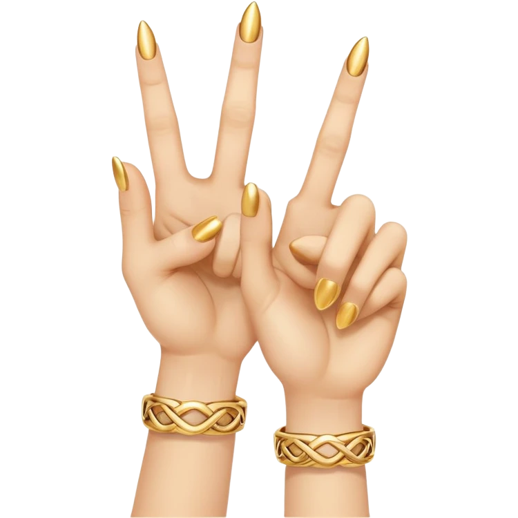 Two middle fingers with gold rings  emoji
